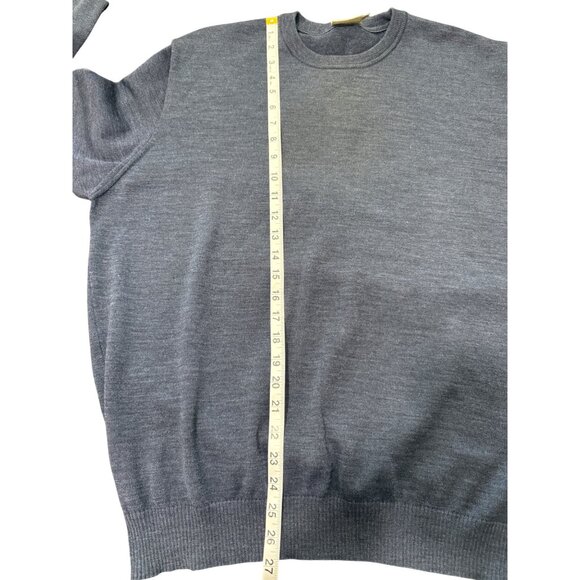 Marz Sweater Pure New Wool Navy Blue Knit Long Sleeve Mens Size 54 / US 44 - Picture 5 of 5